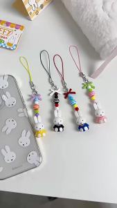 Miffy | HOT Kawaii Anime Miffy Keychain Cartoon Little Rabbit Bow Creative Keychain Bag Y2K Punk Style Bow Girl Holiday Gift