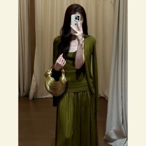 SHANGSHA | French Laid-Back Elegant Little Fragrant Knit Dress Set