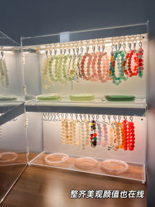 Crystal Bracelet Storage Box Transparent Acrylic Necklace with Light Bracelet Jewelry Cabinet Collectables-Autograph Bracelet Display Stand