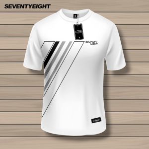 SEVENTY EIGHT Baju Kaos Distro Pria Kasual Bahan Katun Combet 24s Tebal Adem T-shirt Pria Kekinian Motif Stripe Samping
