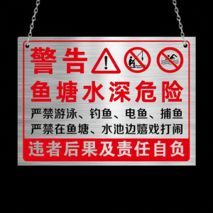 RUIKELAIXIANG | No Fishing No Swimming Stainless Steel Warning Sign