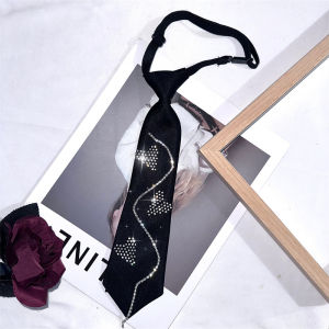 New 2025 Student Style Shirt Collar Bow Tie Womens Sparkling Diamond Butterfly Knot Sweet Cool JK Tie Trendy Fashion Accessory