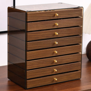 8 Layers Walnut Wood Jewelry Box Large Capacity Multifunctional Organizer for Rings Necklaces Bracelets Vanity & Shop Display