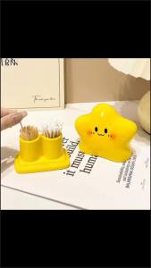 ⚑Cute Star-Shaped Toothpick Holder & Dispenser Creative Cotton Swab Storage Box Suitable For Home Bathroom Supplies