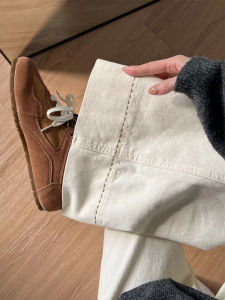 American Washed Wide Leg Jeans Women High Waist Slimming Peach Color Pants Pear Body Shape Loose Straight Leg Trousers