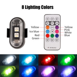 RGB Motorcycle LED Signal Light Universal Mini with Controller Strobe Light 7-Color Indicator Light Safety Signal Light
