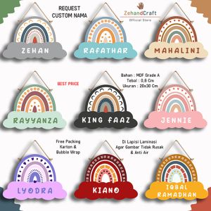 Zehandcraft - Hiasan Dinding Custom Nama Ukiran Timbul Aesthetic