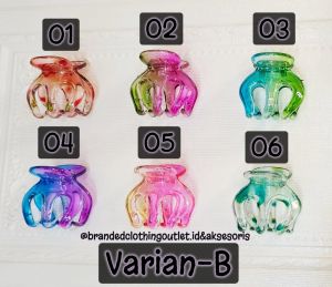 JEDAI GRADASI TRANSPARAN IMPORT / JEPIT RAMBUT BENING GRADASI 5CM 3JARI - 1 PCS