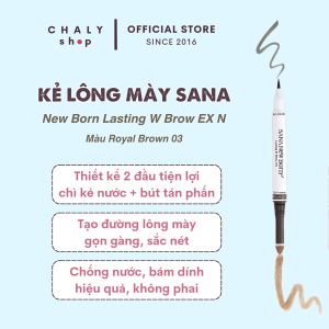 Bút chì kẻ lông mày đa năng 2in1 Sana New Born Lasting W Brow EX N Nhật
