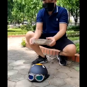 [Màu đen mờ] Mũ bảo hiểm nửa đầu siêu ngầu mũ bảo hiểm 1/2 đầu