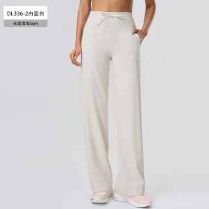 Loose Straight Leg Wide Leg Pants Drawstring Sports Fitness Outdoor Breathable Yoga Long Pants Womens Comfortable Casual Trousers