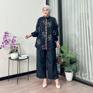 Atasan Semi Tunik Wanita Aqila Blouse Bahan Rayon Premium Oversize