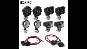 RC Car Round LED Lights Headlights Spotlight with Bracket for 1/10 Crawler Traxxas TRX4 TRX6 Axial SCX10 III YK4082 Tamiya CC01