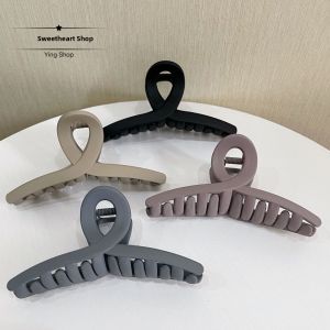 Elegant Matte Black Shark Hair Claw East Gate Upgraded Texture Simple Back of Head Clip Stylish Hair Accessories