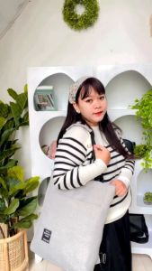 Backpack Dua gesper Kanvas Model Polos dan Tas Ransel Cowok Cewek Sekolah COD semarang free ongkir