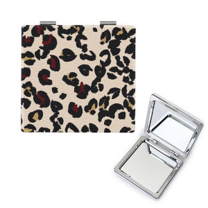 Mini Di Động Thời Trang Họa Tiết Da Báo Gương Trang Điểm Bỏ Túi Cầm Tay Gấp Du Lịch Gương 2 Mặt Nhỏ Dụng Cụ Trang Điểm
