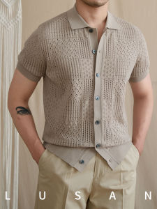 Summer Vintage Hollow-out Short Sleeve Open Style Polo Stylish Leisure T-shirt