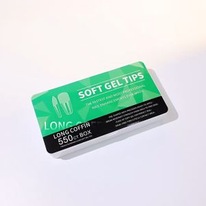 550Pcs / Set Kuku Palsu Akrilik Matte Bentuk Oval / Kotak Clear Nail Art & Manicure Aksesoris