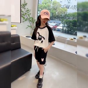 (18-52kg) Bộ đồ đồ bộ bé gái ngắn tay mẫu Cừu từ 5-16 tuổi. Quần áo trẻ em mùa hè cộc tay cho bé thời trang phong cách năng động. Bảng size ở ảnh cuối