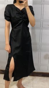 BS - BISA COD & GRATIS ONGKIR - / Dress Wanita Formal Modisila / Dres Wanita / Dres Belah Tengah / Dres / Dres Formal / Dres Midi Bahan Mosscrepe Berkualitas Dress Untuk Acara Natal - Lazada