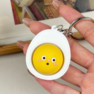 Potdemiel | Móc Khóa Hình Lá Trà Hình Quả Trứng Với Nút Bấm Dễ Thương Thiết Kế Chân Thực Giảm Căng Thẳng Quà Tặng Cho Mọi Lứa Tuổi