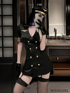 CIEHCHIE | ชุดนางแบบสายการบินเซ็กซี่ระดับไฮเอนด์ไซส์ใหญ่ Pure Desire Set Cosplay OL ชุดนักบินสายการบิน ชุดนักบินสายการบิน