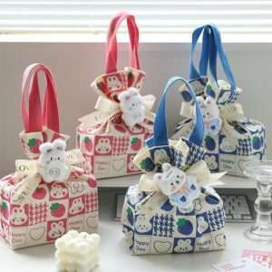 Cotton Canvas Handbag Baby One Month Birthday Gift Bag Kindergarten Return Gift Bag Baby Full Moon Celebration Favor Bag