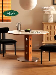 NANGUAHEZI | Italian Minimalist Rock Panel Round Dining Table