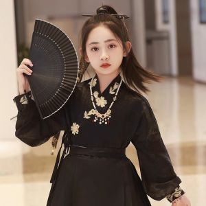 Theory Nerdy Girls Cheongsam Set Spring Autumn Style Hanfu Traditional Chinese Costume Childrens Clothing Ethnic Fashion