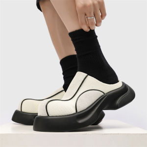 Dép Nam Ga Châu Âu Mới Lạ Thiết Kế Derby Cap Toe Thông Đáy Dày Thoải Mái Giày Lười Nửa Dép Thời Trang Giày Mùa Hè