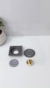 ( 10*10 Cm Đáy Kín Gioăng Cao Su ) Phễu Thoát Sàn Ga Thoát Nước Nhà Tắm SHINRAI Chống Mùi Hôi INOX Đúc Nguyên Khối Màu Xám Titan