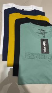 Kaos Wrangler Pria Lengan Pendek Bahan Katun Sablon Embos Baju Cowok Dewasa Keren Import Navy