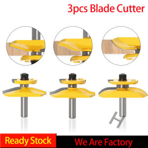 【Free Box】3pcs 12mm Shank Rail & Stile Ogee Blade Cutter Panel Raised Cabinet Router Bit Set Door Tenon Woodworking Tools 3PCS Router Bit Set 1/2-Inch Shaker Raised Panel Round Over Cabinet Door Router Bit Set