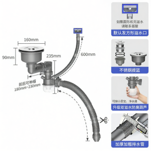 Stainless Steel Single Bowl Kitchen Sink 160mm