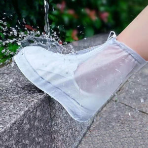 1 Đôi Bao Giày Silicon Chống Thấm Nước Cho Nam Nữ Chống Trơn Trượt Có Thể Sử Dụng Lại Ngoài Trời Ngày Mưa Bảo Vệ Giày Họa Tiết Đơn Giản