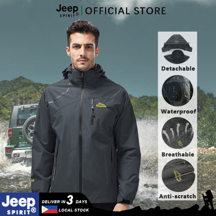 JEEP SPIRIT Men's Waterproof Jacket Sports Leisure Outdoor All-match Spring  and Autumn Jacket Lazada PH