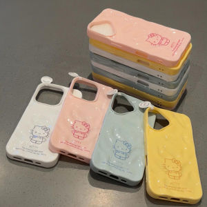 Kitty Cat Dopaamine Line iPhone Protective Case Anti-slip Soft Shell Girls Heart Friends Choice Unique Style Apple Phone Cover