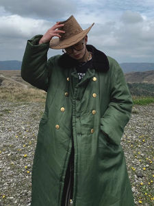 เสื้อโค้ททหารภาคตะวันออกเฉียงเหนือแบบยาวปานกลางดูแพงเสื้อโค้ทผู้ชายเสื้อโค้ทเสื้อโค้ทผ้าฝ้ายเสื้อโค้ทเสื้อโค้ทเสื้อโค้ทเสื้อโค้ท