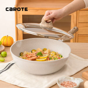 Carote Cosy Collection Non Stick Saucepan 16CM/18CM Japanese Style Milk Pan with Lid Spout PFOA Free Non-Stick Coating Suitable All Stove Including Induction