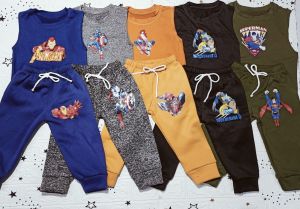 COLORED Terno jogger pants & muScle tee for kidS character design 1-10yrs old