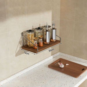 Wall Mounted Shelf No Drilling Solid Wood
