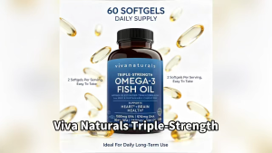 Viva Naturals Triple-Strength Omega-3 Fish Oil Heart & Brain Health Support 60 Softgels