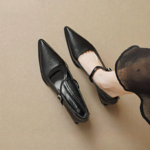 MIFEI | Pointed Mary Jane Shoes Black 2026 New