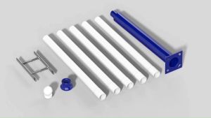 [โปรโมชั่น] เสาไฟโซล่าเซลล์ UFO 2นิ้ว 2.6-3.1เมตร 5ท่อน+โค้ง SOLAR LIGHT