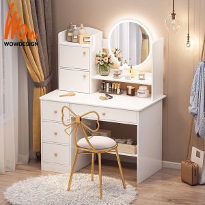 Dressing Table with LED Mirror Meja Solek Dressing Table with Drawer Makeup Table Bedroom Table Cosmetic Table Multipurpose Makeup Table Vanity Table