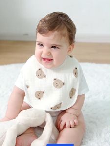 0-3 Years Baby Soft & Absorbent 100% Cotton Bib with Adjustable Snap Teething Drooling Bib for 0-3 Years