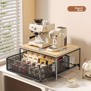 ROYALSTAR | Double Layer Drawer Coffee Machine Storage Rack
