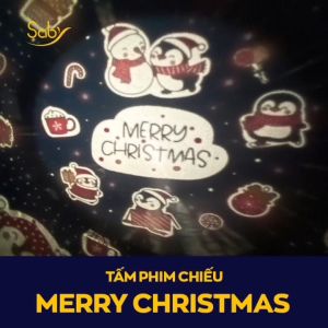 Tấm phim chiếu Merry Christmas quà tặng Giáng sinh Noel hình chiếu dành cho đèn chiếu sao đèn ngủ cho bé phù hợp cho đèn Saby Dreamz và Saby Stories