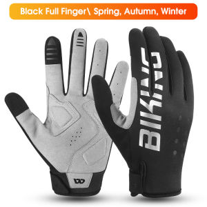 WEST BIKING Autumn Winter Cycling Thermal Gloves Man Full Finger Touch Screen Gloves SBR Shock Absorption Reflective Bike Gloves