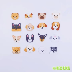 002 Cute Dogs Series DIY Embroidery Patches Sticker/ Ironing For Clothes Bags Phone IPAD Notebooks Stickers Self-adhesive fabric Sewing